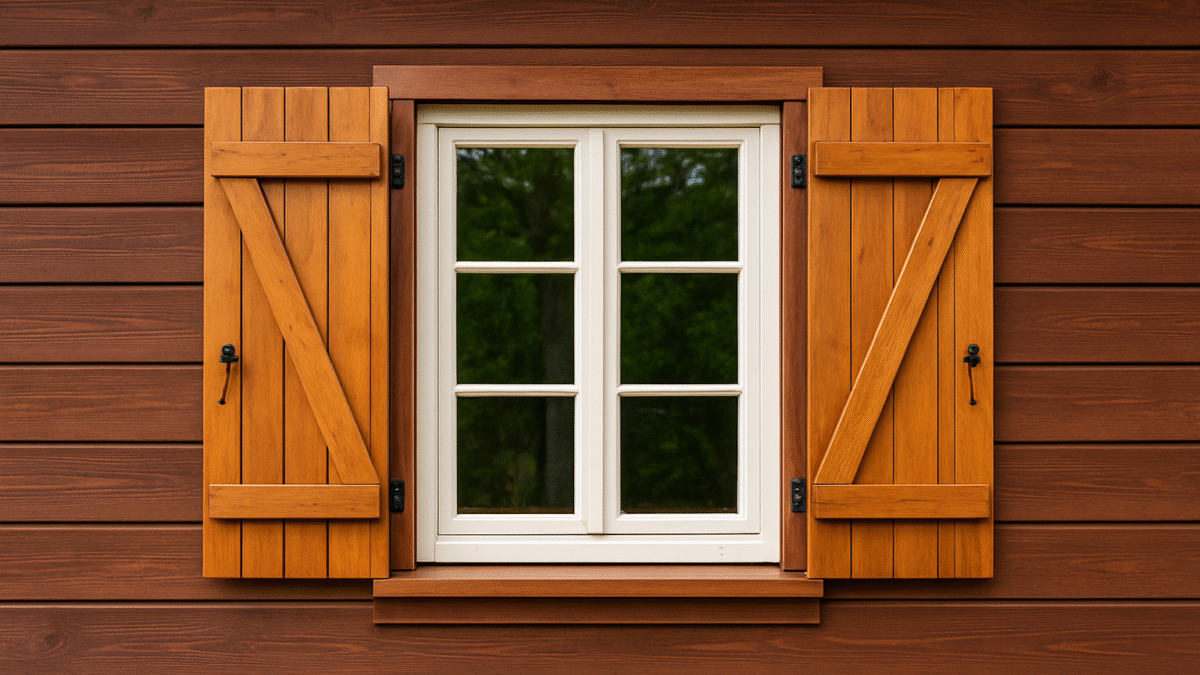 exterior wooden home shutter