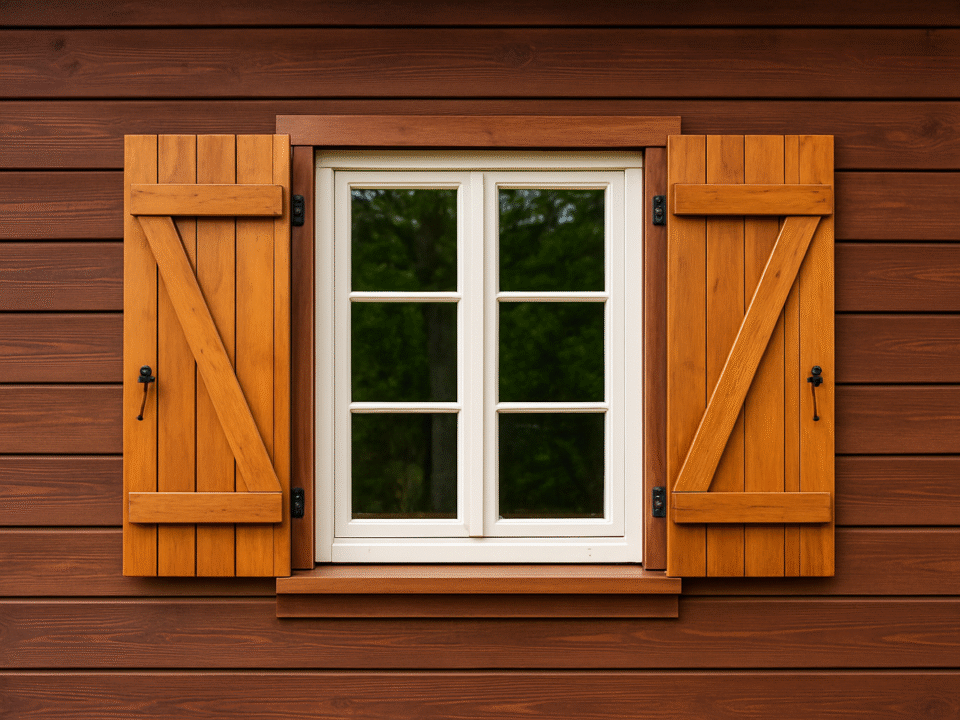 exterior wooden home shutter