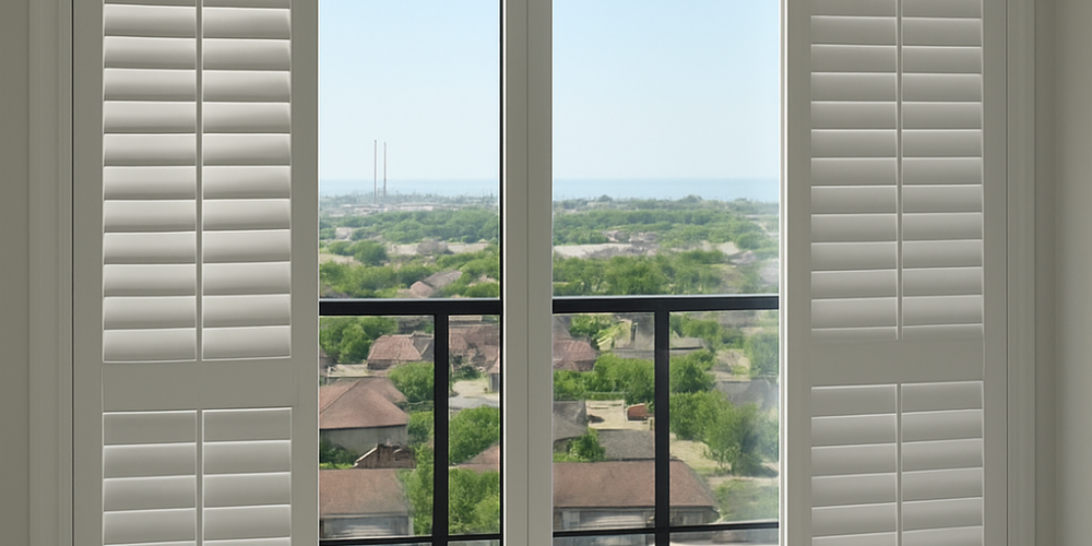 Sliding shutters for patio doors